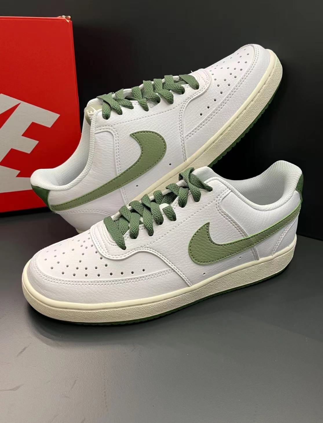 Nike Court Vision 1 休闲 防滑耐磨 低帮 板鞋 白绿 FJ5480-100 - 图3