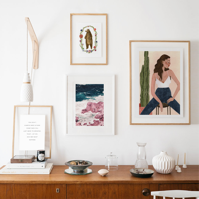 双面透明画框装裱榫卯相框挂墙定制相框北欧ins进口细边窄边实木 - 图1