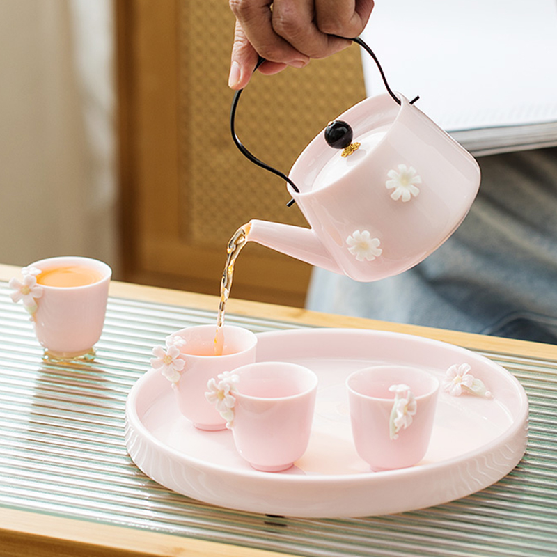 川岛屋陶瓷茶具套装2023新款女士精致一人提梁壶茶壶生日乔迁礼物