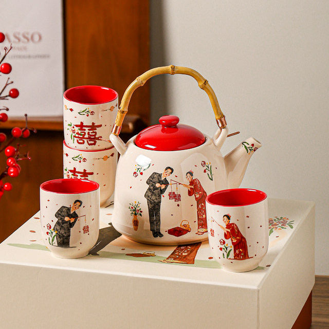 Kawashimaya Newly Wedding Engagement Gift Teapot Set