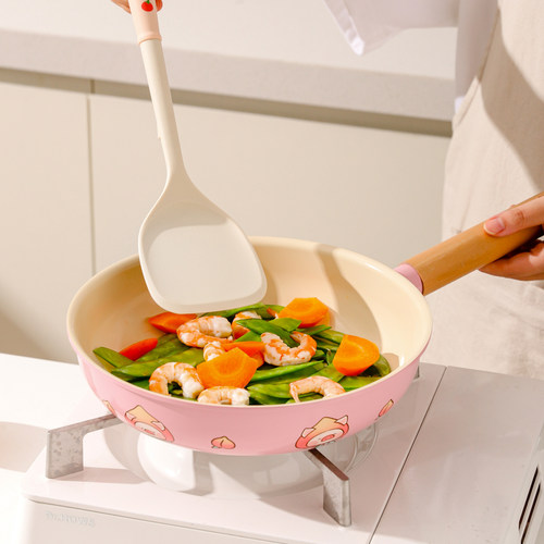 川岛屋&lulu猪联名 锅组套装全套家用不粘锅煎炒锅奶锅汤锅三件套 - 图3