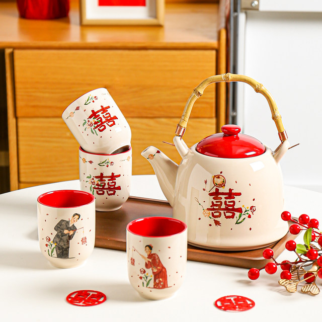 Kawashimaya Newly Wedding Engagement Gift Teapot Set
