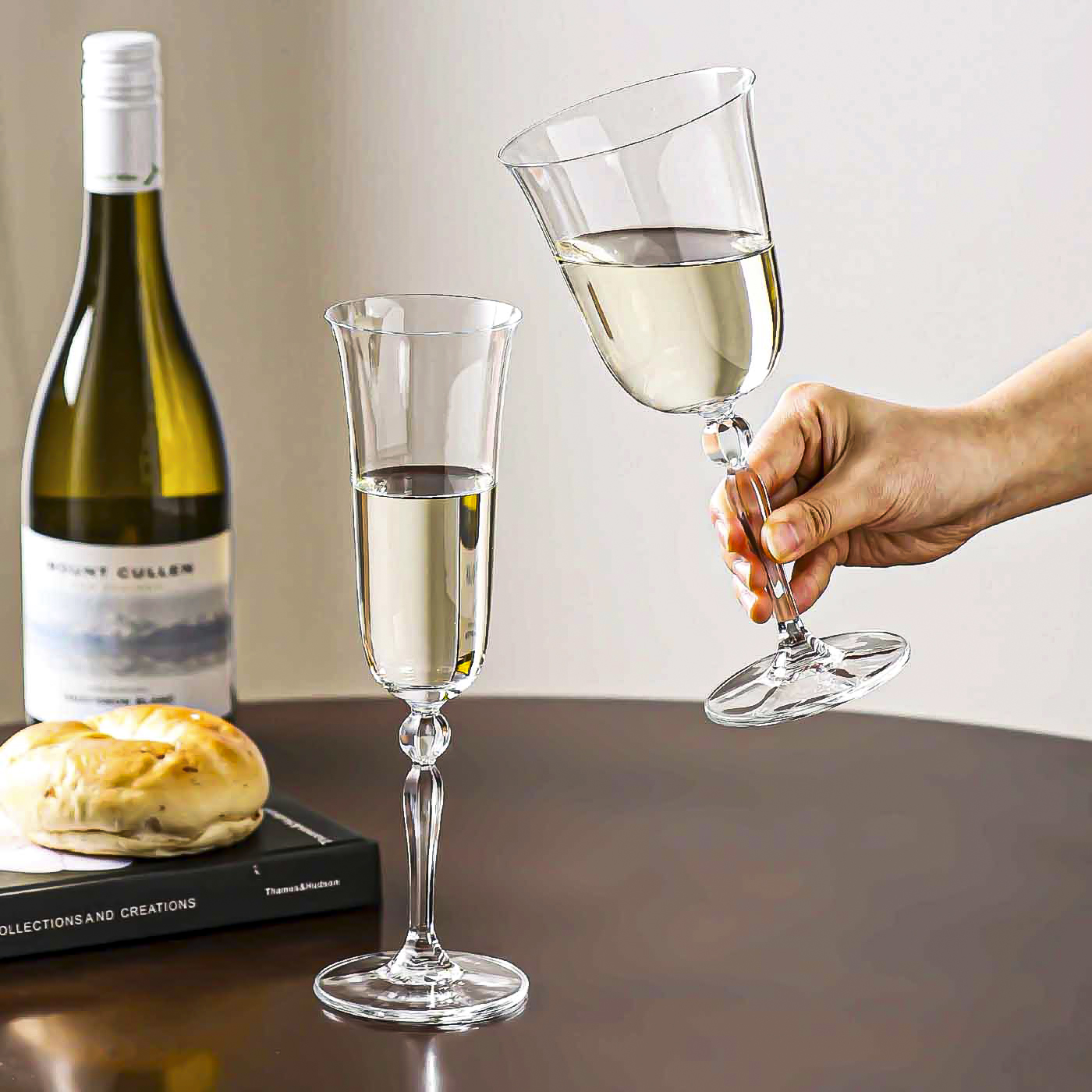 川岛屋法式高脚杯高颜值红酒杯轻奢高级感家用复古香槟杯葡萄酒杯 - 图1