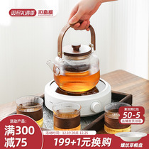 Kawashima House Glass Flower Teapot Suit Bubble Fruit Tea Wellness Pot Boiling Tea Stove Tea Cup Lower Afternoon Tea Tea Set Suit