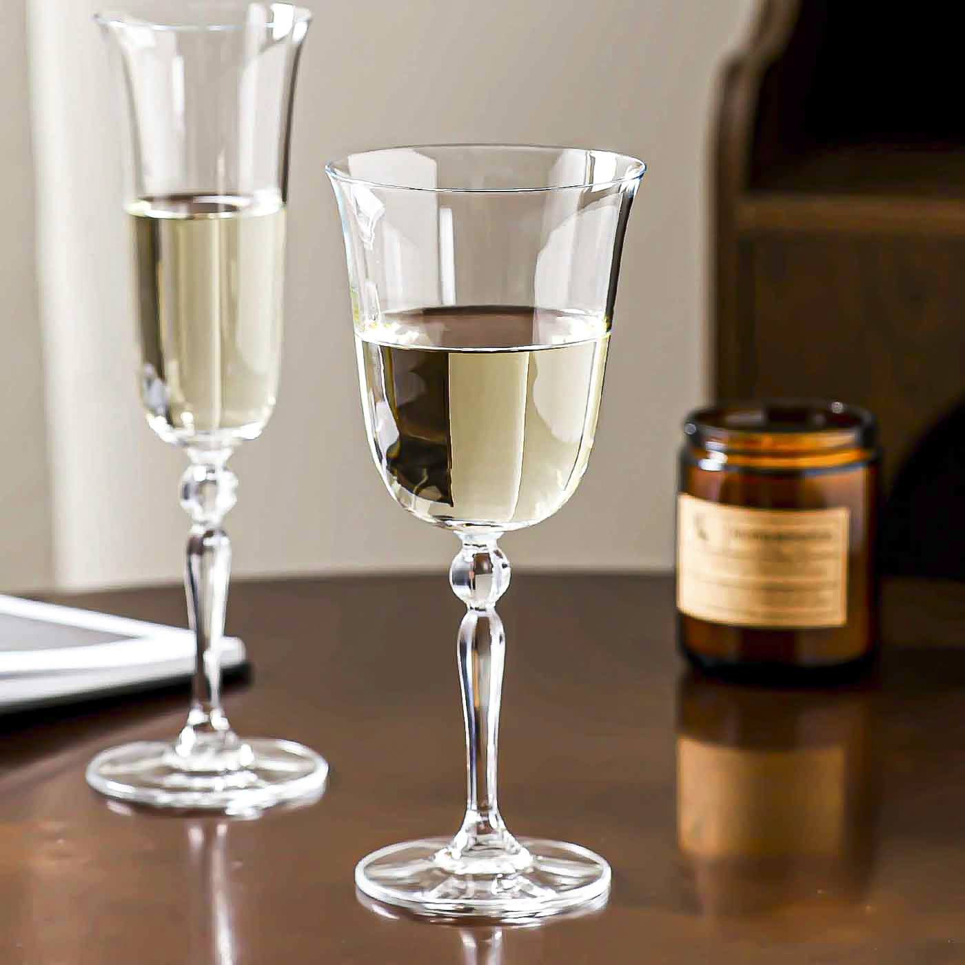 川岛屋法式高脚杯高颜值红酒杯轻奢高级感家用复古香槟杯葡萄酒杯 - 图0