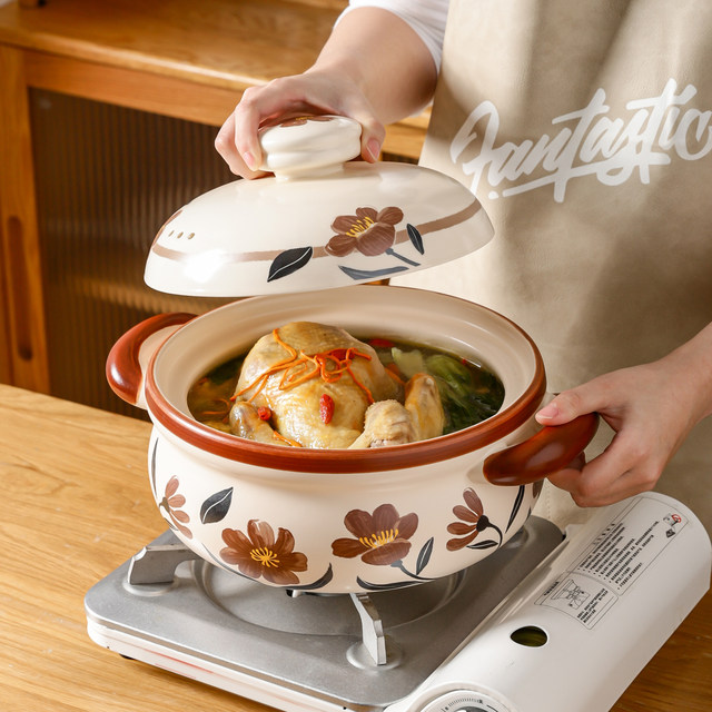 Kawashimaya casserole pot for home use with high temperature resistance and dry burning without cracking