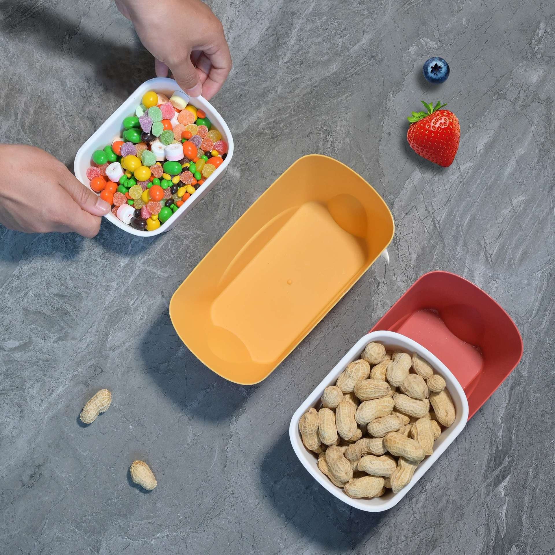 懒人双层零食收纳盒客厅吃瓜子神器双层塑料水果篮家用创意干果盘,淘宝优惠券,粉丝福利购,淘宝优惠卷