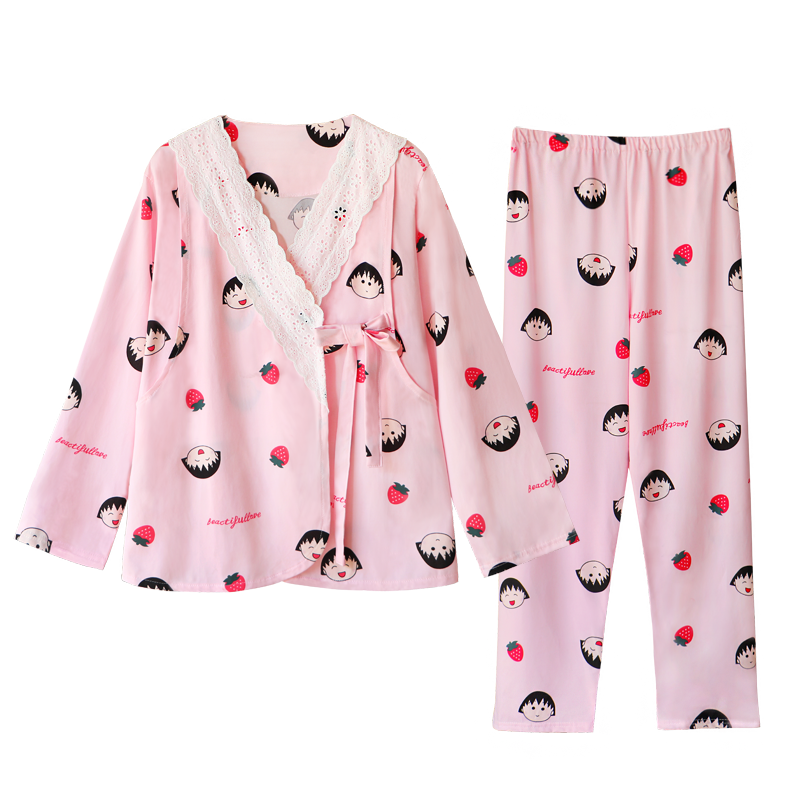 月子服春秋产后纯棉 月份日式和服孕妇睡衣怀孕期哺乳家居喂奶衣 3 月子服春秋产后纯棉 月份日式和服孕妇睡衣怀孕期哺乳家居喂奶衣 3