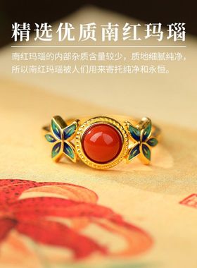 HTZS跨境银镶嵌款戒指指环可调节名族风格情侣男女简约风花朵指圈