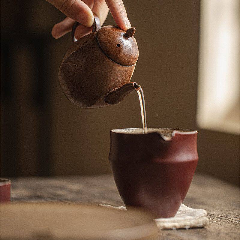 Yinchuantang antique Japanese teapot Kung Fu tea set Literary home use Jijifeng small pot ball hole filtering firewood water kettle