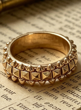 轻奢镀18K玫瑰金子弹头女戒