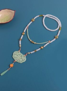 厚土珠山新版跨境青金玉石贵气质耳环新款蚊香盘耳夹新中式耳坠子