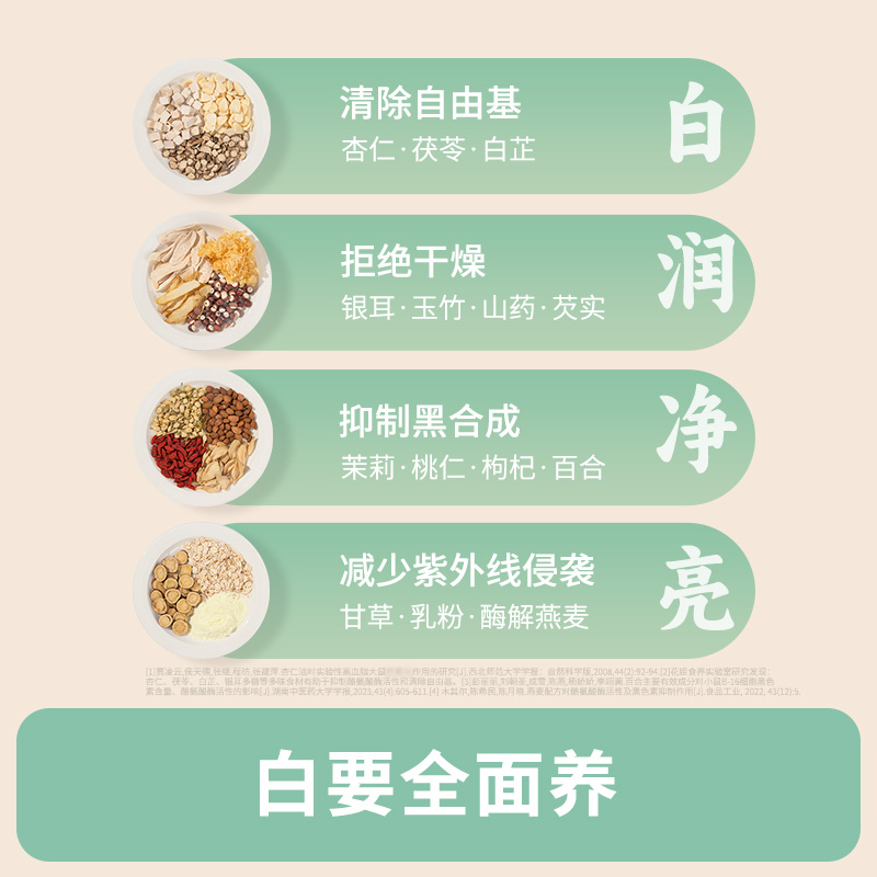 花姐食养古方杏仁七白饮南杏仁粉臻白饮山药茯苓营养早餐代餐冲饮-图1