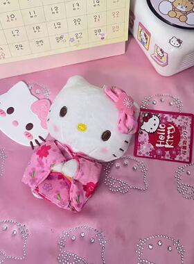 正版京都抹茶樱花限定和服凯蒂日系公仔HelloKitty毛绒包包挂件
