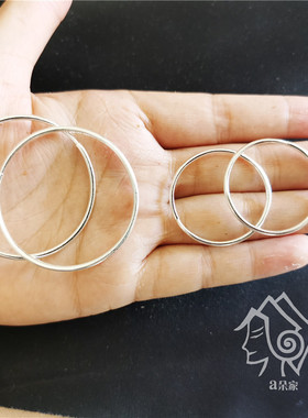 彝族纯银耳环饰品大圆圈