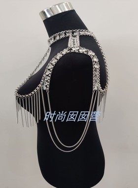 合金亚克力男女通用欧美风肩链