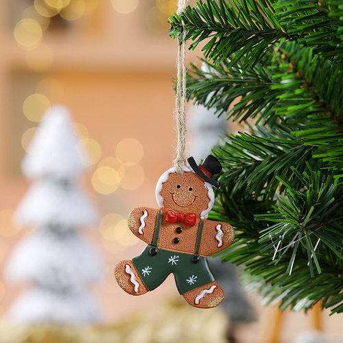 圣诞挂件装饰品姜饼人树吊饰树脂复古可爱ins风氛围场景布置道具 - 图2