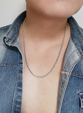 复古圆环男士简约文艺风银项链