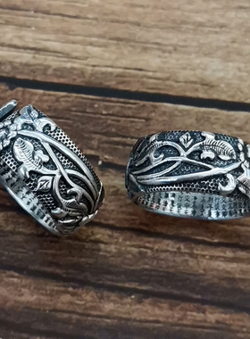 复古汇丰银楼男999银心经泰银