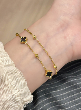 四叶草钛钢手链百搭不掉色