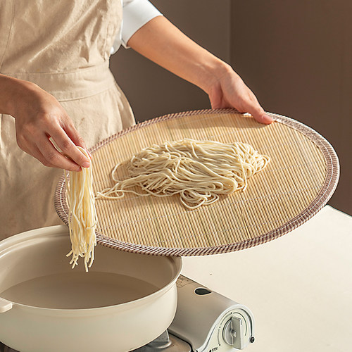 onlycook家用竹编盖帘竹制包饺子帘托盘放饺子的篦子盖垫放置盘子 - 图2