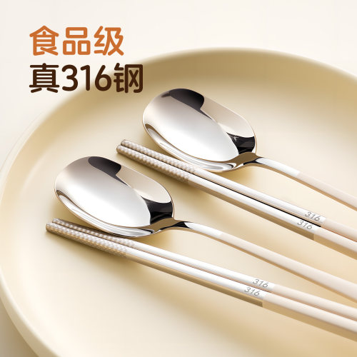 onlycook儿童便携餐具学生专用316不锈钢筷子勺子套装外出一人用 - 图1