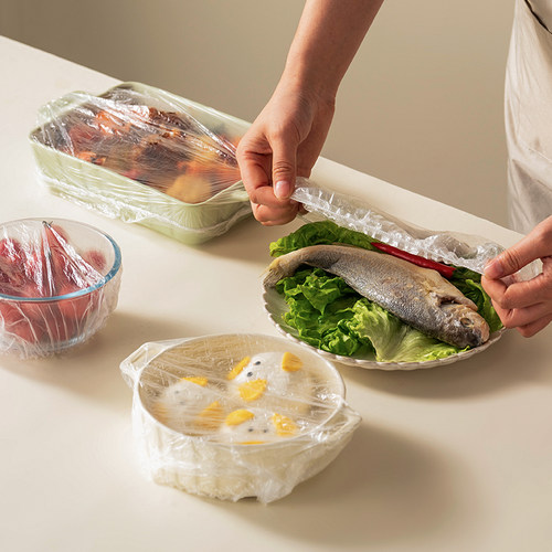 onlycook一次性保鲜膜罩食品级厨房专用保鲜袋松紧浴帽式剩菜套 - 图0