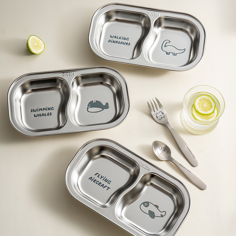 onlycook儿童餐盘304不锈钢宝宝辅食盘家用吃饭分格菜盘婴儿餐具,淘宝优惠券,粉丝福利购,淘宝优惠卷