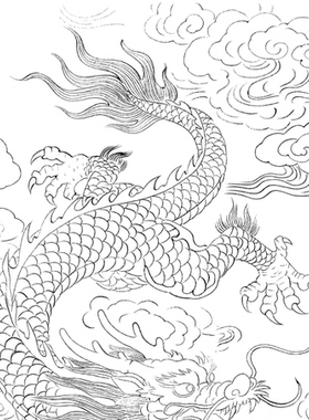 工笔画底稿 工笔龙参考白描11#打印稿宣纸稿本店拷贝稿学习临摹