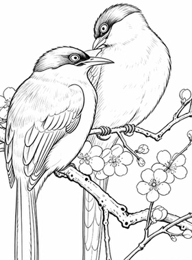 工笔画底稿白描打印稿毛笔宣纸