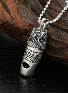 s925猫头鹰复古时尚风可吹响泰银