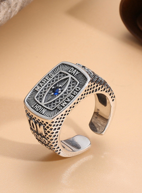 银聚点男S925纯银复古