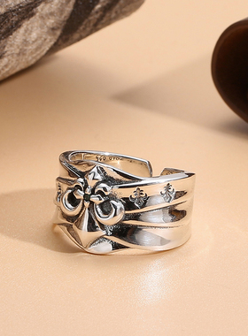 银聚点男S925纯银复古