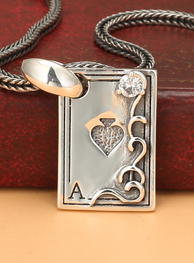 纯银情侣款吊坠个性项链复古