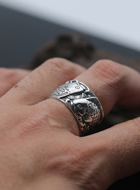 s925纯银饰品泰银复古男士戒指
