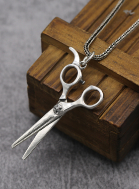 s925纯银欧美朋克风船锚剪刀潮人