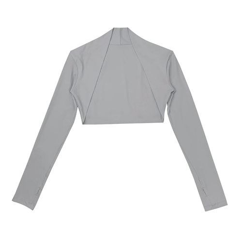 Asuxw 肯豆同款防晒坎肩女短款速干运动瑜伽户外跑步上衣长袖外套 - 图3