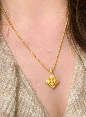 小红书爆款布布风拉丝金枕头项链2025新款复古宫廷风轻奢锁骨链