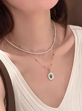 新中式绿松石项链女轻奢小众设计