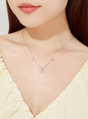 精致星芒月亮项链女轻奢小众高级