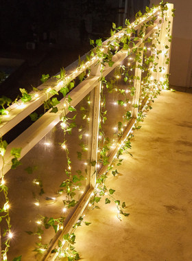 Christmas Outdoor Lights 2m/5m/10m Artificial Leaf Flower Le