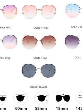 2022 Fashion Tea Gradient Sunglasses Women Ocean Water Cut T