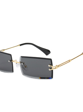 Fashion Small Rectangle Sunglasses Women Rimless Square Sun