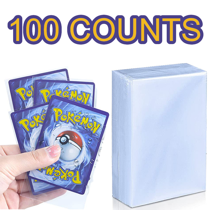 100pcs Transparent Pokemon Card Sleeves Protector Playing Ga-图1