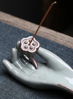 Ceramic lotus bergamot incense burner, home, office, tea roo