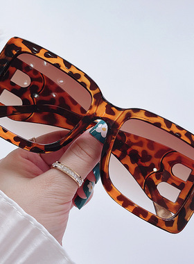 Brand Fashion Square Sunglasses Woman Mirror Black Gradient