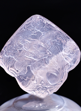 晶尧芙蓉粉狐狸吊坠一物一图项链