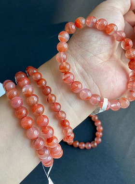 天然南红玛瑙手串草花意境百搭