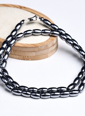 太赫兹能量石米珠桶珠元宝扣项链