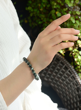 鹰眼手链天然水晶绿色阳起石手串